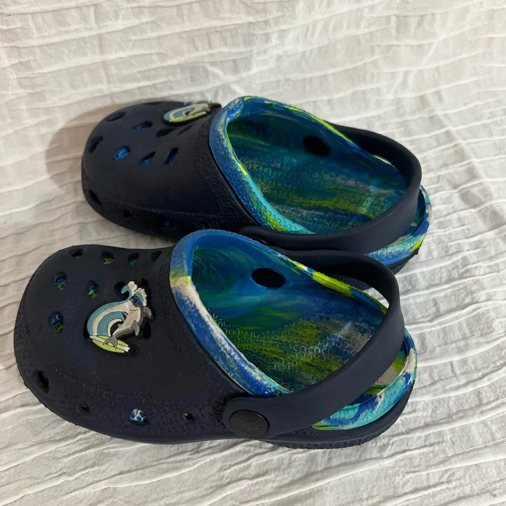 Camo and Shark Toddler Capelli Shoes - Size 10 Blue